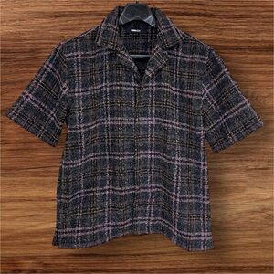 NovaMen by Fashion Nova Men’s Bottle Service Cropped Short Sleeve Button Up. Sm